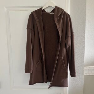 Eileen Fisher 100% Organic CottonChocolate Brown Knit Cardigan